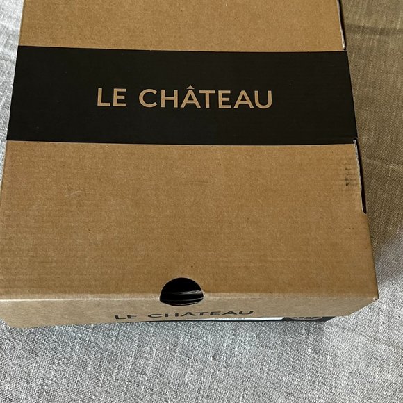 Le Chateau Black Leather heels with grommets/metal eyelet Size 9 - Picture 2 of 15